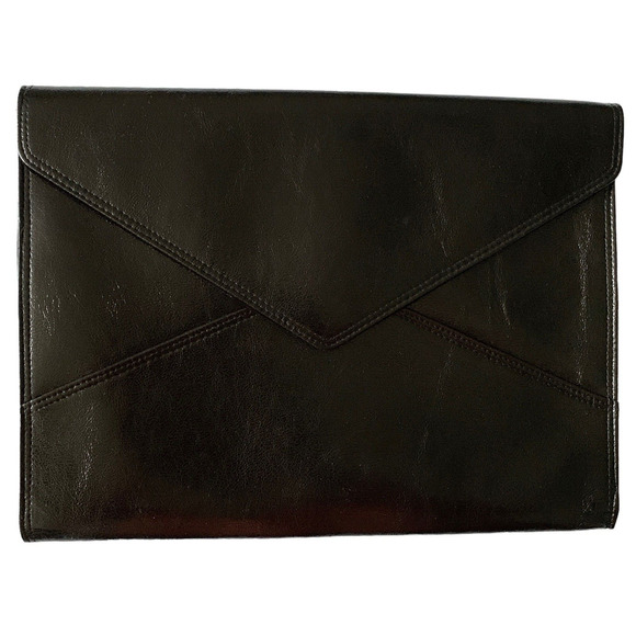 Laptop Clutch Bag Sonix Black Onyx Vegan Leather Velvet Lined Magnetic Snap NEW - Picture 2 of 8